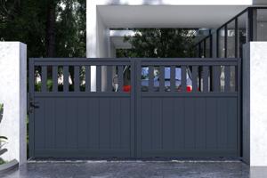Schiebetor aus aluminium 3m SANTIS H.140cm grau 5