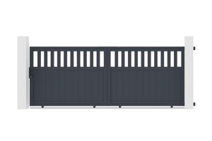 SANTIS drsna vrata 3,7m H.140cm siva aluminij main image