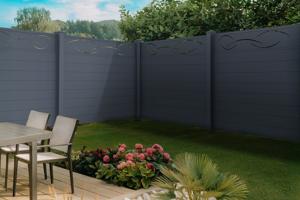 Conjunto de 2 Vedações Aluminium Semiabertas 1,9m LIFE Alt. 170cm Cinzento 2