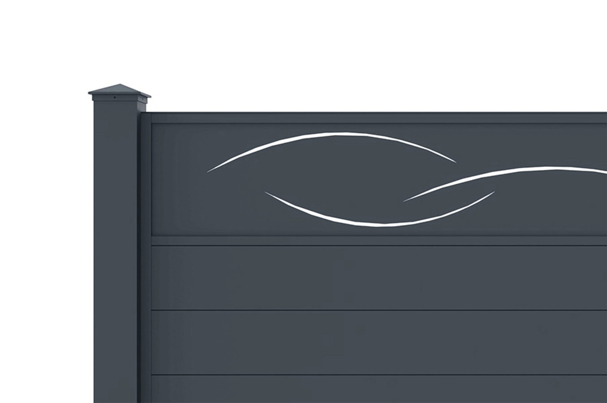 5er-Set Vorgartenzaun 1,9m LIFE H.90cm aluminium grau 5