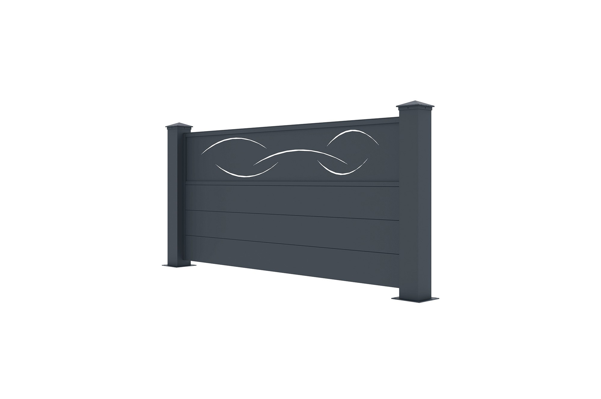 5er-Set Vorgartenzaun 1,9m LIFE H.90cm aluminium grau 4