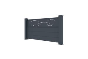 Aluminium Fence Semi-Open 1,9m LIFE H. 90cm Grey 4