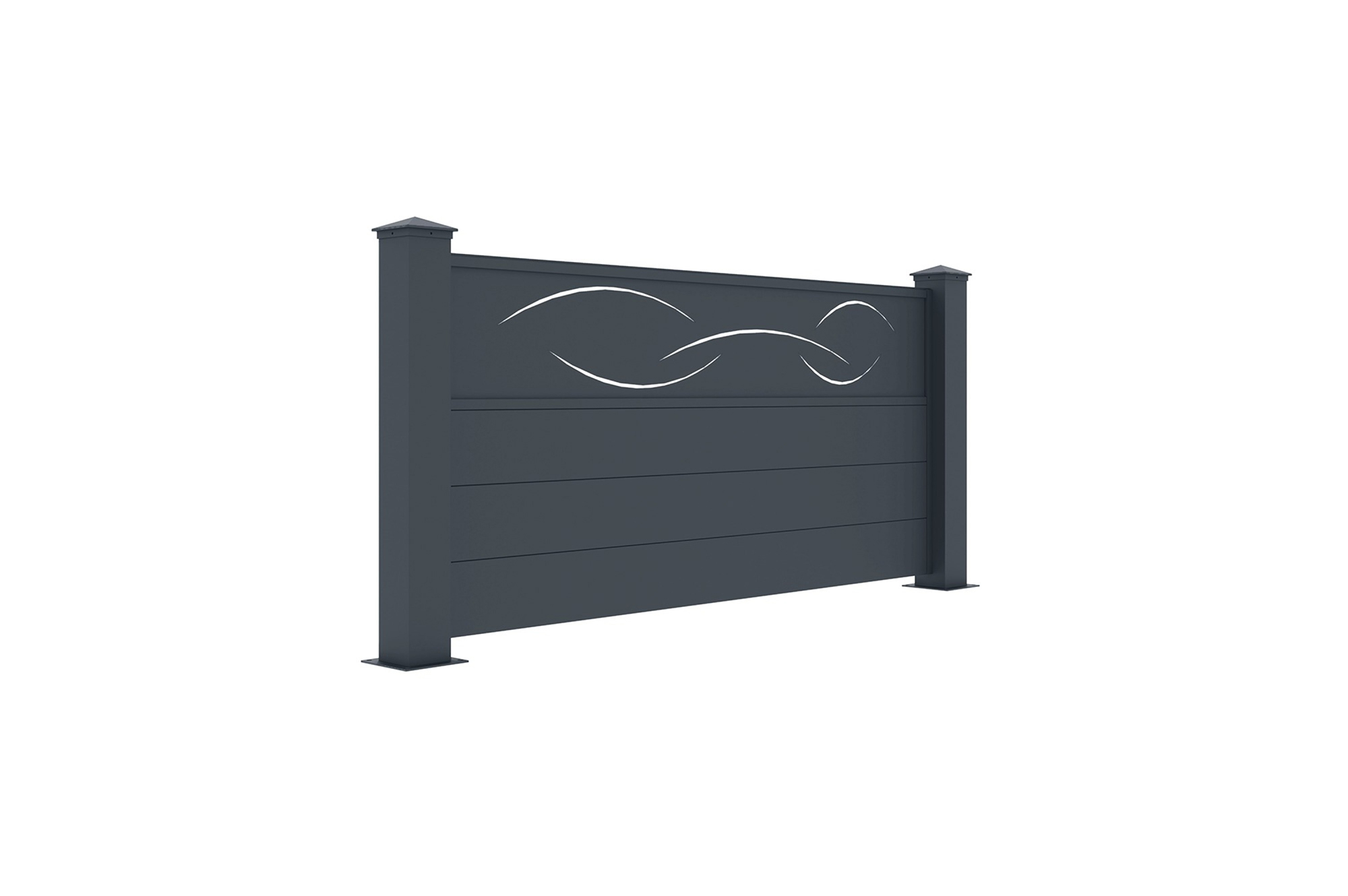 5er-Set Vorgartenzaun 1,9m LIFE H.90cm aluminium grau 3