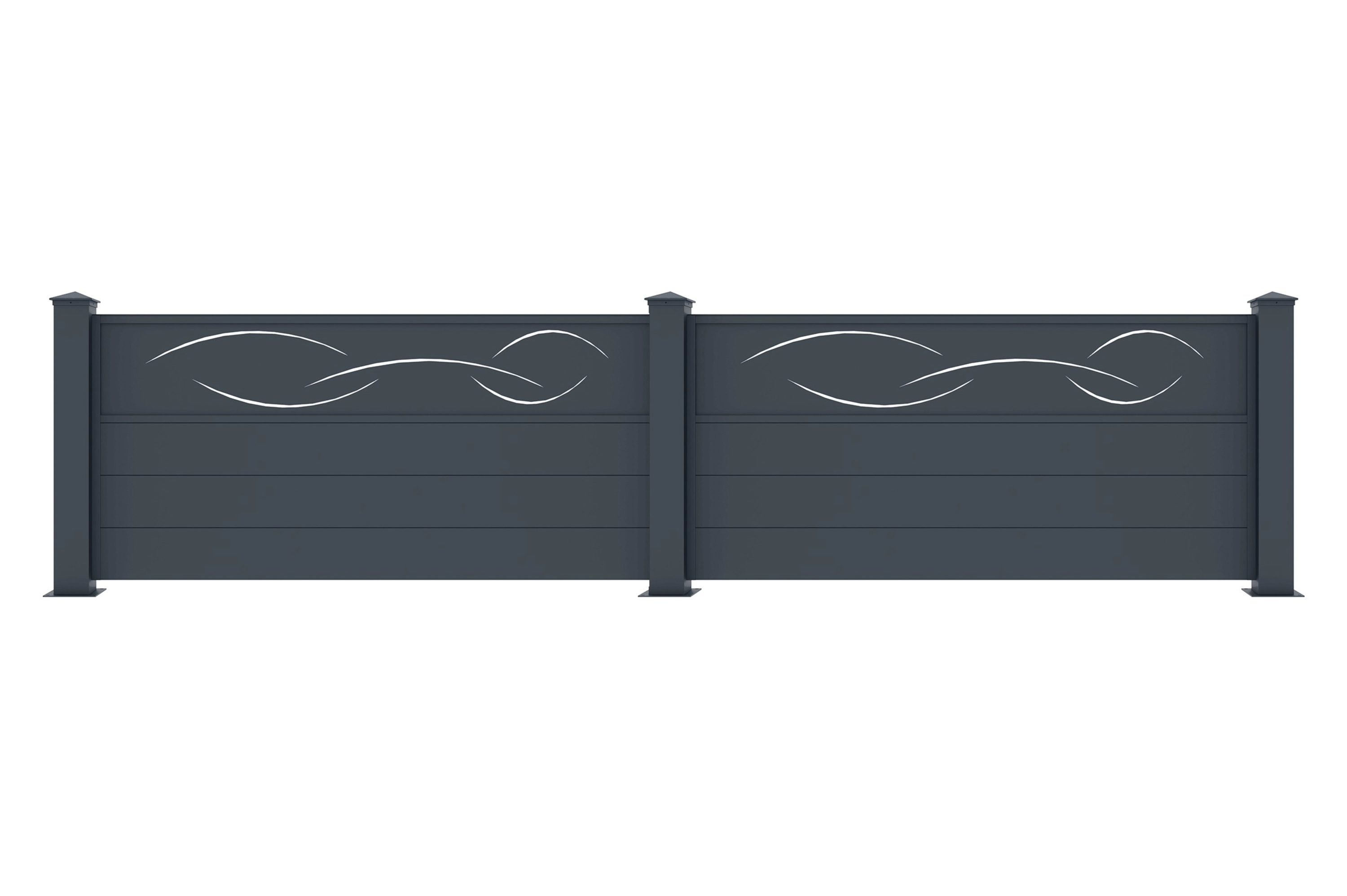 5er-Set Vorgartenzaun 1,9m LIFE H.90cm aluminium grau 7