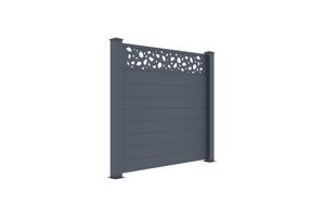 Lot de 3 clôtures Aluminium Semi-Ajourées 1,9m SUNNY H.170cm gris 3