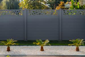Lot de 3 clôtures Aluminium Semi-Ajourées 1,9m SUNNY H.170cm gris 5