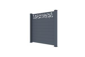 Lot de 3 clôtures Aluminium Semi-Ajourées 1,9m SUNNY H.170cm gris 4