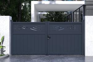 Swing gate 3m HALTI H.140cm grey aluminium 4