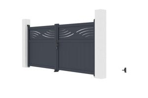 Swing gate 3m HALTI H.140cm grey aluminium 3