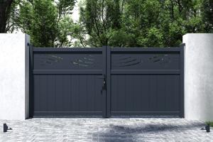 Swing gate 3m HALTI H.140cm grey aluminium 5