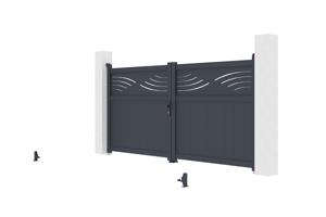 Swing gate 3m HALTI H.140cm grey aluminium 8