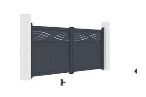 Swing gate 3m HALTI H.140cm grey aluminium 7