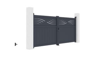 Swing gate 3m HALTI H.140cm grey aluminium 2