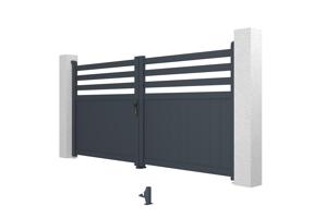 Aluminium draaipoort 3m NEVIS 300B140 Grijs 9