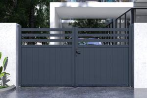 Aluminium draaipoort 3m NEVIS 300B160 Grijs 4