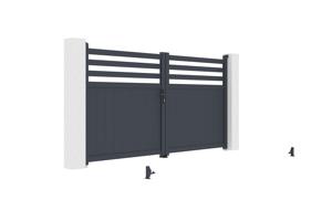 Aluminium draaipoort 3m NEVIS 300B160 Grijs 7
