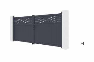 Portail battant 4m HALTI H.160cm gris 3