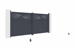 Portail battant 4m HALTI H.160cm gris 6