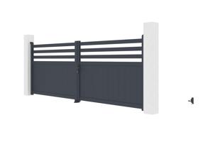 Portail battant 4m NEVIS H.140cm gris 3