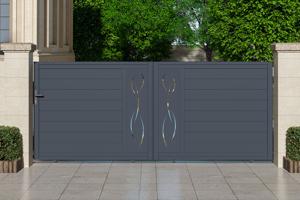 Puerta corredera exterior​ 3,5m LIFE Alt.140cm aluminio gris 2