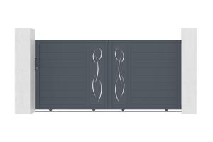 3,5 m drsna vrata LIFE, višina 140 cm, siva aluminijasta main image