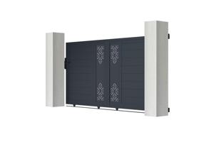 Drsna vrata 3,5m TRIGLAV H.140cm siva alu 3