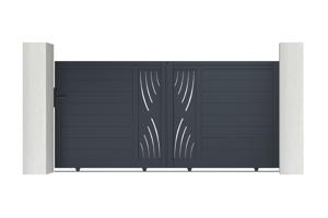 Drsna vrata 3,5m VELETA H.140cm siva aluminij main image