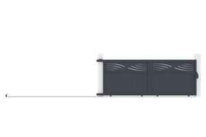 Sliding gate kit 3,7m HALTI H.140cm grey aluminium 7