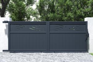 Sliding gate kit 3,7m HALTI H.140cm grey aluminium 8