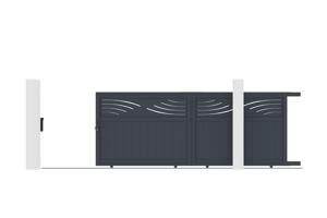 Sliding gate kit 3,7m HALTI H.140cm grey aluminium 5