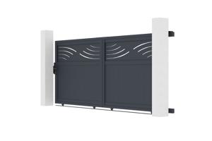 Sliding gate kit 3,7m HALTI H.140cm grey aluminium 3