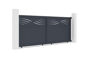 Sliding gate kit 3,7m HALTI H.140cm grey aluminium 4