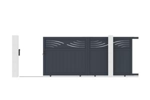 Sliding gate kit 3,7m HALTI H.160cm grey aluminium 5