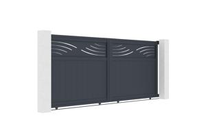 Sliding gate kit 3,7m HALTI H.160cm grey aluminium 3