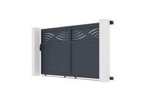 Sliding gate kit 3,7m HALTI H.160cm grey aluminium 4