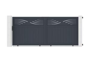 Drsna vrata 3,7m HALTI H.160cm siva aluminij main image