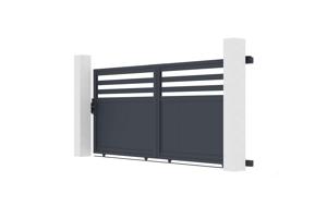 Schiebetor aus aluminium 3,7m NEVIS H.140cm grau 3