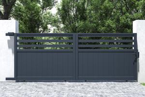 Schiebetor aus aluminium 3,7m NEVIS H.140cm grau 6