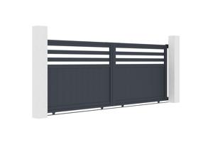 Schiebetor aus aluminium 3,7m NEVIS H.140cm grau 2