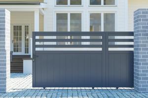 Schiebetor aus aluminium 3,7m NEVIS H.140cm grau 5