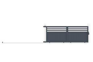 Schiebetor aus aluminium 3,7m NEVIS H.140cm grau 7