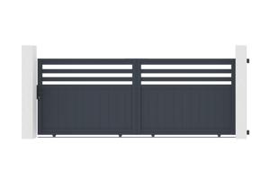 Drsna vrata 3,7m NEVIS H.140cm siv aluminij main image