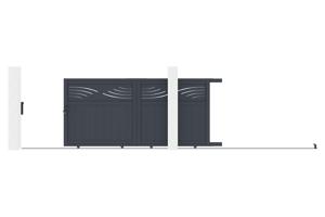 Sliding gate kit 3m HALTI H.140cm grey aluminium 4