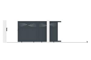 Sliding gate kit 3m HALTI H.160cm grey aluminium 4