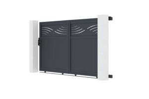 Sliding gate kit 3m HALTI H.160cm grey aluminium 3