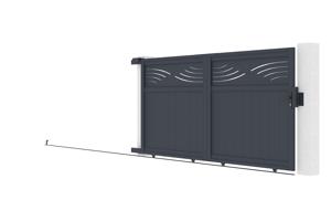 Sliding gate kit 3m HALTI H.160cm grey aluminium 9