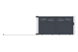 Sliding gate kit 3m HALTI H.160cm grey aluminium 8