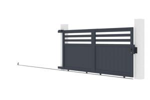 Portail coulissant 3m NEVIS H.140cm aluminium gris 9