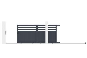 Portail coulissant 3m NEVIS H.140cm aluminium gris 4