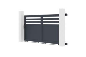 Portail coulissant 3m NEVIS H.140cm aluminium gris 3